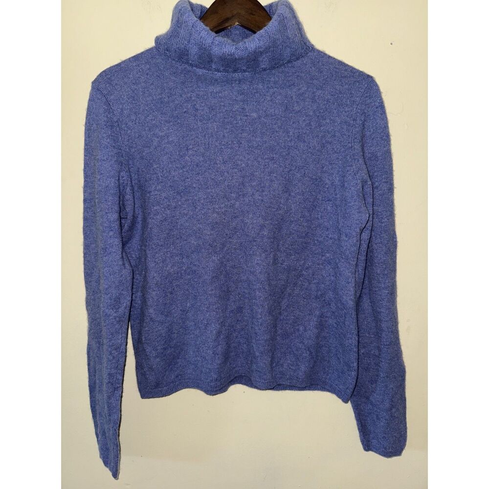Geneva 100% Cashmere Turtleneck Sweater Blue Periwinkle Size XL